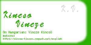kincso vincze business card