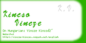 kincso vincze business card